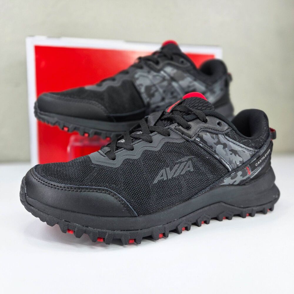 Avia Avi-Ultra Trail Running Shoes Black Camo Mens Sz 8.5 / Womens 10